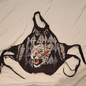 Black Distressed Graphic Tank Top